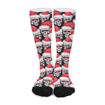 Christmas Santa Skull Pattern Print Long Socks