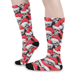 Christmas Santa Skull Pattern Print Long Socks