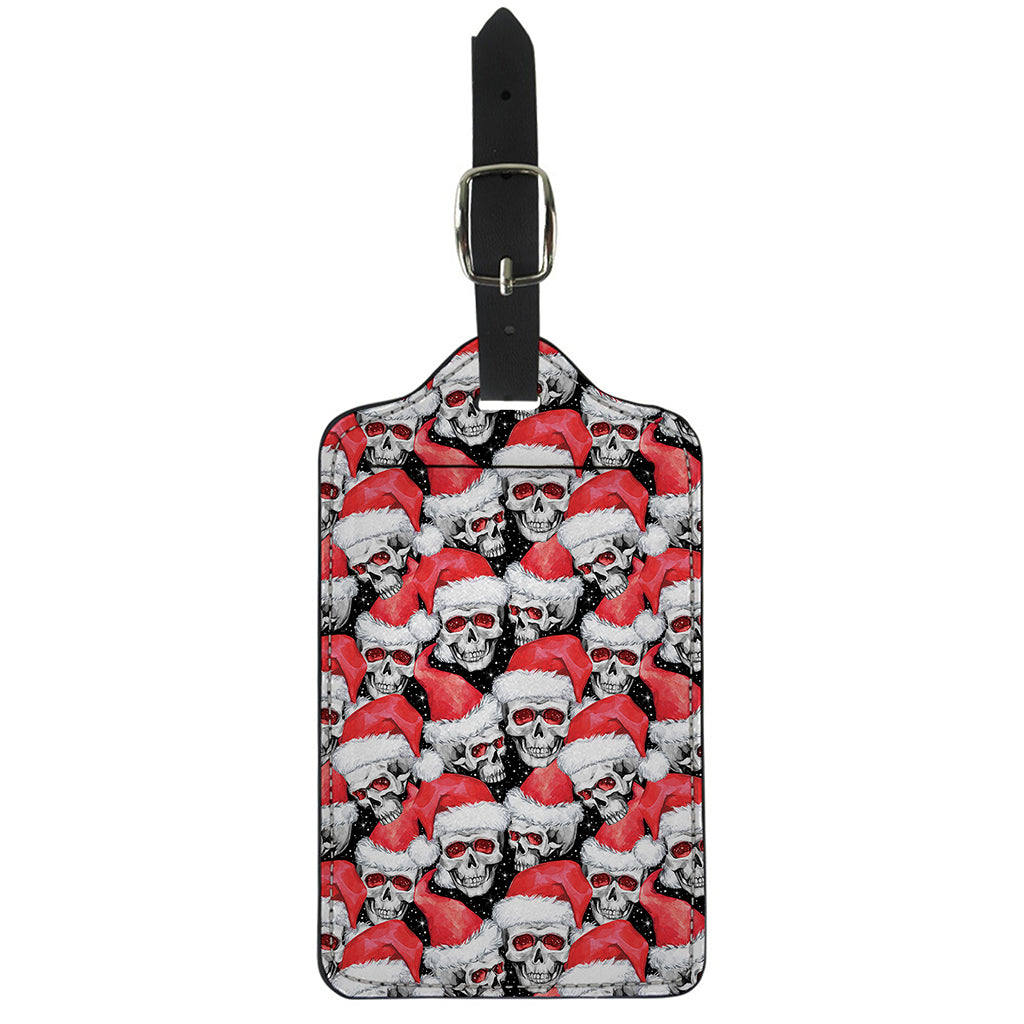 Christmas Santa Skull Pattern Print Luggage Tag