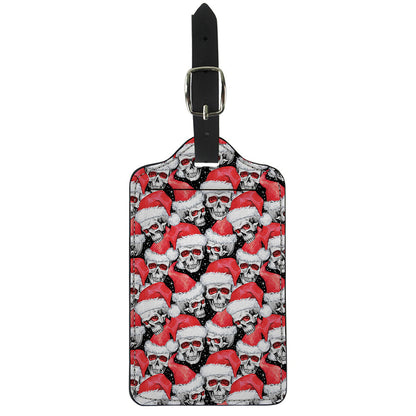 Christmas Santa Skull Pattern Print Luggage Tag