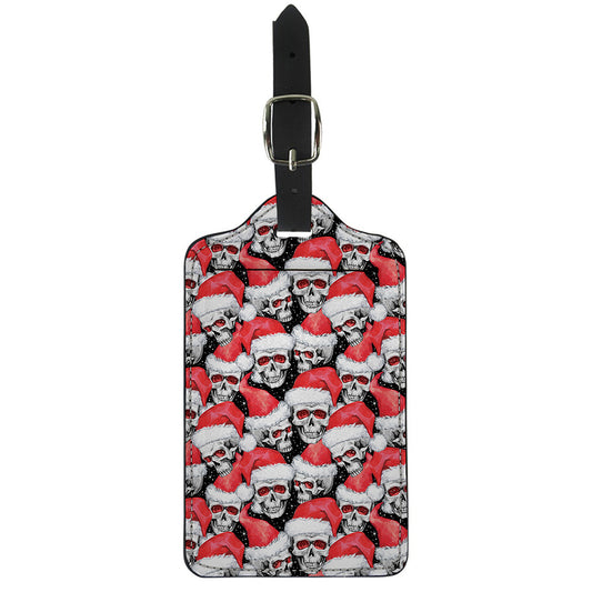 Christmas Santa Skull Pattern Print Luggage Tag