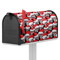 Christmas Santa Skull Pattern Print Mailbox Cover