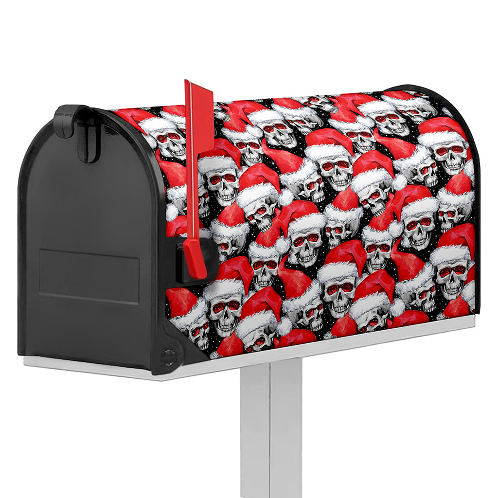 Christmas Santa Skull Pattern Print Mailbox Cover