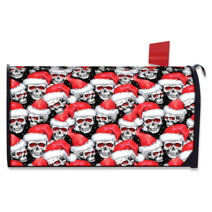 Christmas Santa Skull Pattern Print Mailbox Cover