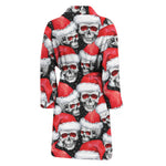 Christmas Santa Skull Pattern Print Men's Bathrobe