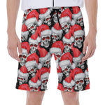 Christmas Santa Skull Pattern Print Men's Beach Shorts