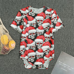 Christmas Santa Skull Pattern Print Men's Bodysuit