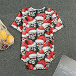 Christmas Santa Skull Pattern Print Men's Bodysuit