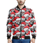 Christmas Santa Skull Pattern Print Men's Bomber Jacket