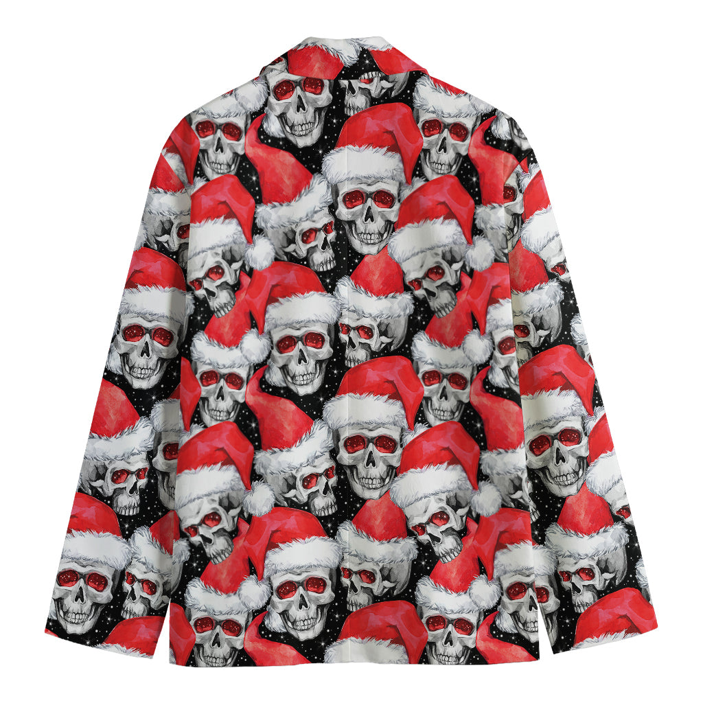 Christmas Santa Skull Pattern Print Men's Cotton Blazer