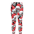 Christmas Santa Skull Pattern Print Men's Leggings
