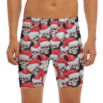 Christmas Santa Skull Pattern Print Men's Long Boxer Briefs