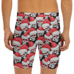 Christmas Santa Skull Pattern Print Men's Long Boxer Briefs