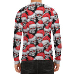 Christmas Santa Skull Pattern Print Men's Long Sleeve Rash Guard