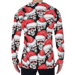 Christmas Santa Skull Pattern Print Men's Long Sleeve T-Shirt