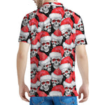 Christmas Santa Skull Pattern Print Men's Polo Shirt
