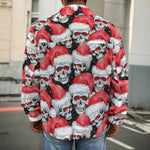 Christmas Santa Skull Pattern Print Men's Shirt Jacket