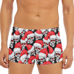 Christmas Santa Skull Pattern Print Men's Short Boxer Briefs