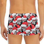Christmas Santa Skull Pattern Print Men's Short Boxer Briefs