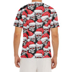 Christmas Santa Skull Pattern Print Men's Short Sleeve Rash Guard