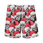 Christmas Santa Skull Pattern Print Men's Sports Shorts