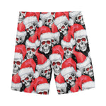 Christmas Santa Skull Pattern Print Men's Sports Shorts
