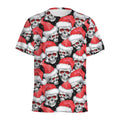 Christmas Santa Skull Pattern Print Men's Athletic T-Shirt