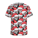 Christmas Santa Skull Pattern Print Men's Sports T-Shirt