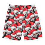 Christmas Santa Skull Pattern Print Men's Swim Trunks