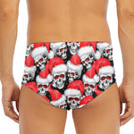 Christmas Santa Skull Pattern Print Men's Triangle Swim Briefs
