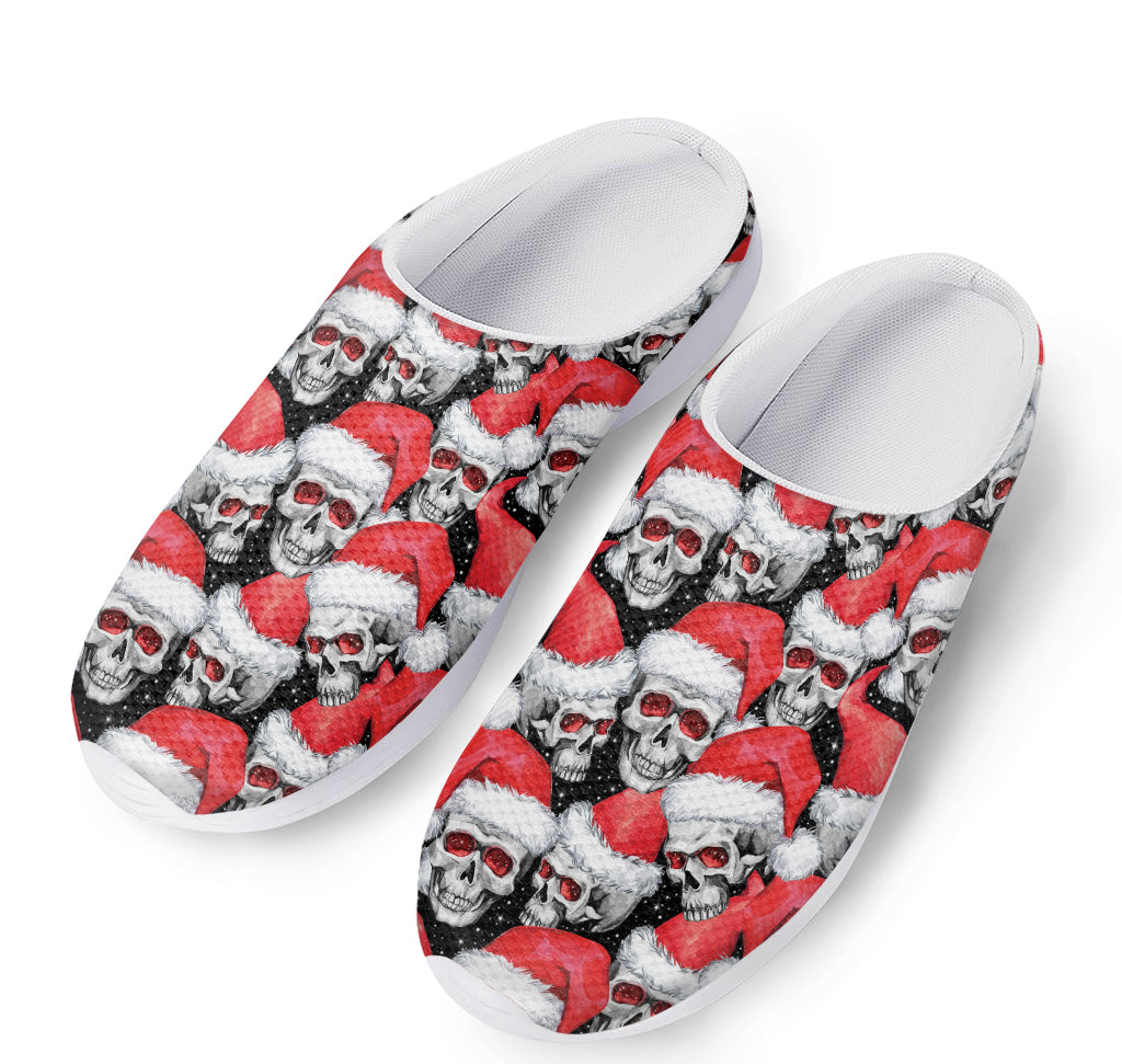 Christmas Santa Skull Pattern Print Mesh Casual Shoes