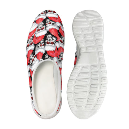 Christmas Santa Skull Pattern Print Mesh Casual Shoes