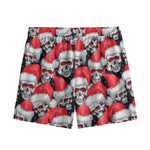 Christmas Santa Skull Pattern Print Mesh Shorts