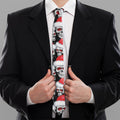 Christmas Santa Skull Pattern Print Necktie