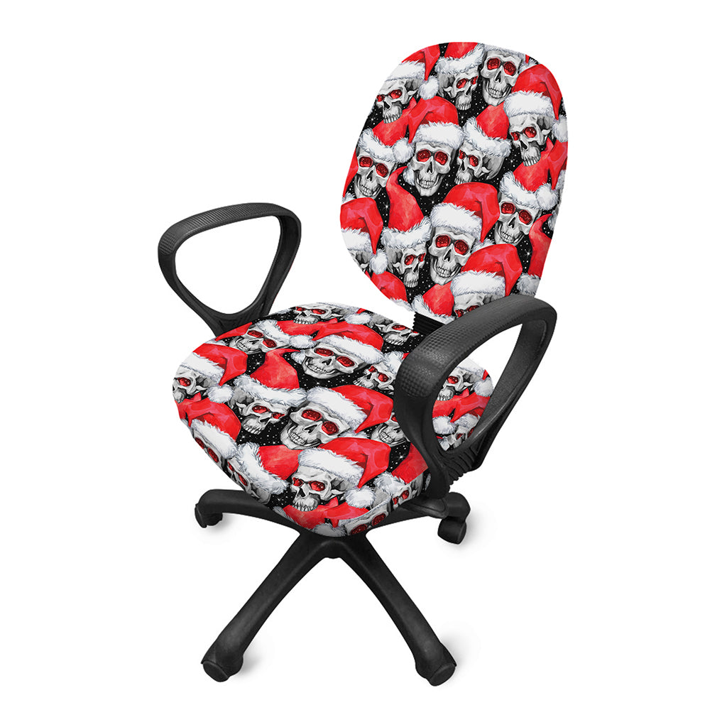Christmas Santa Skull Pattern Print Office Chair Cover