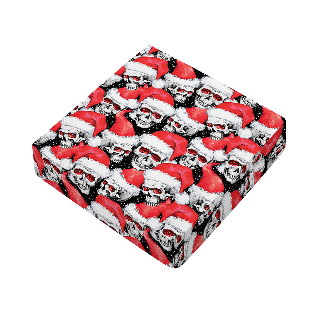 Christmas Santa Skull Pattern Print Outdoor Seat Cushion Cover