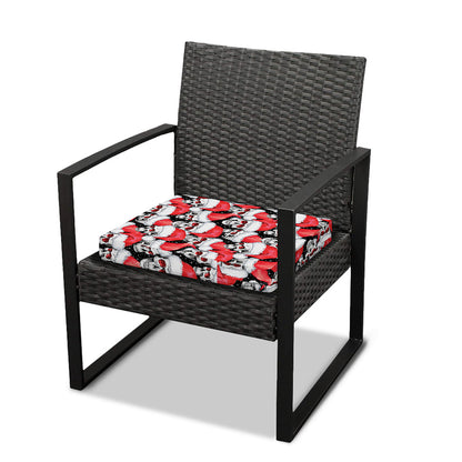 Christmas Santa Skull Pattern Print Outdoor Seat Cushion Cover