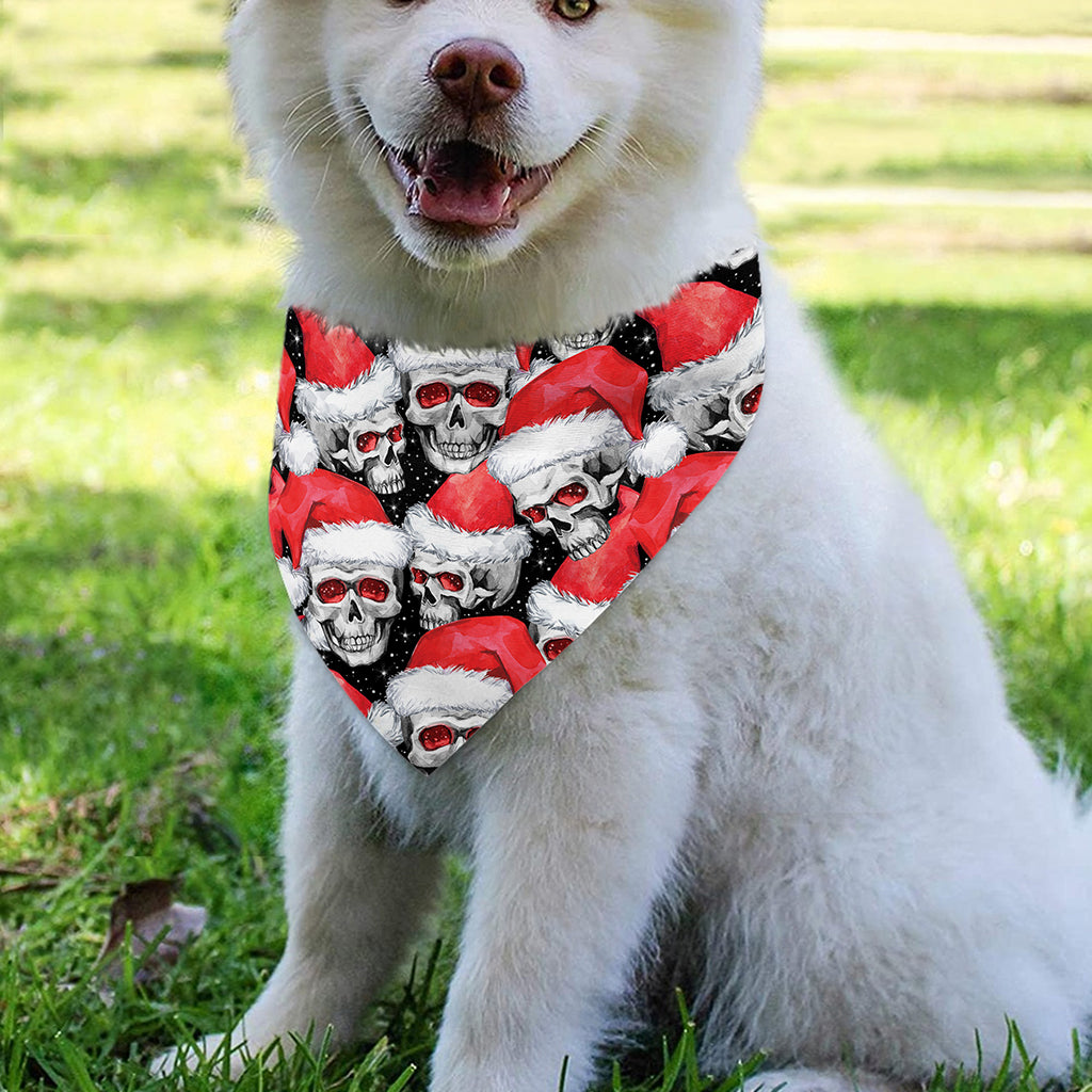Christmas Santa Skull Pattern Print Over The Collar Dog Bandana