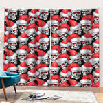 Christmas Santa Skull Pattern Print Pencil Pleat Curtains