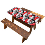 Christmas Santa Skull Pattern Print Picnic Table Cover