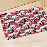 Christmas Santa Skull Pattern Print Polyester Doormat