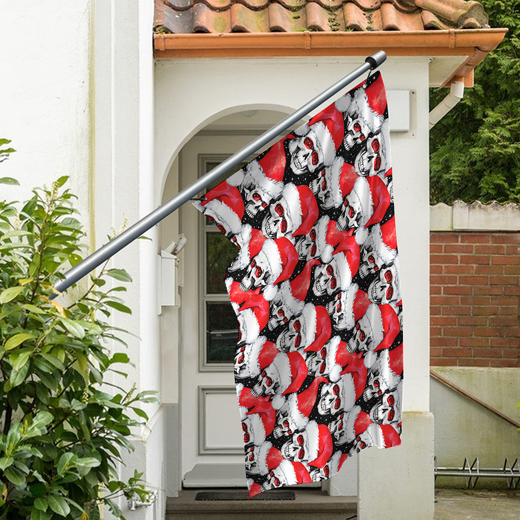 Christmas Santa Skull Pattern Print Polyester Flag