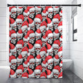 Christmas Santa Skull Pattern Print Premium Shower Curtain