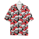 Christmas Santa Skull Pattern Print Rayon Hawaiian Shirt