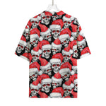 Christmas Santa Skull Pattern Print Rayon Hawaiian Shirt