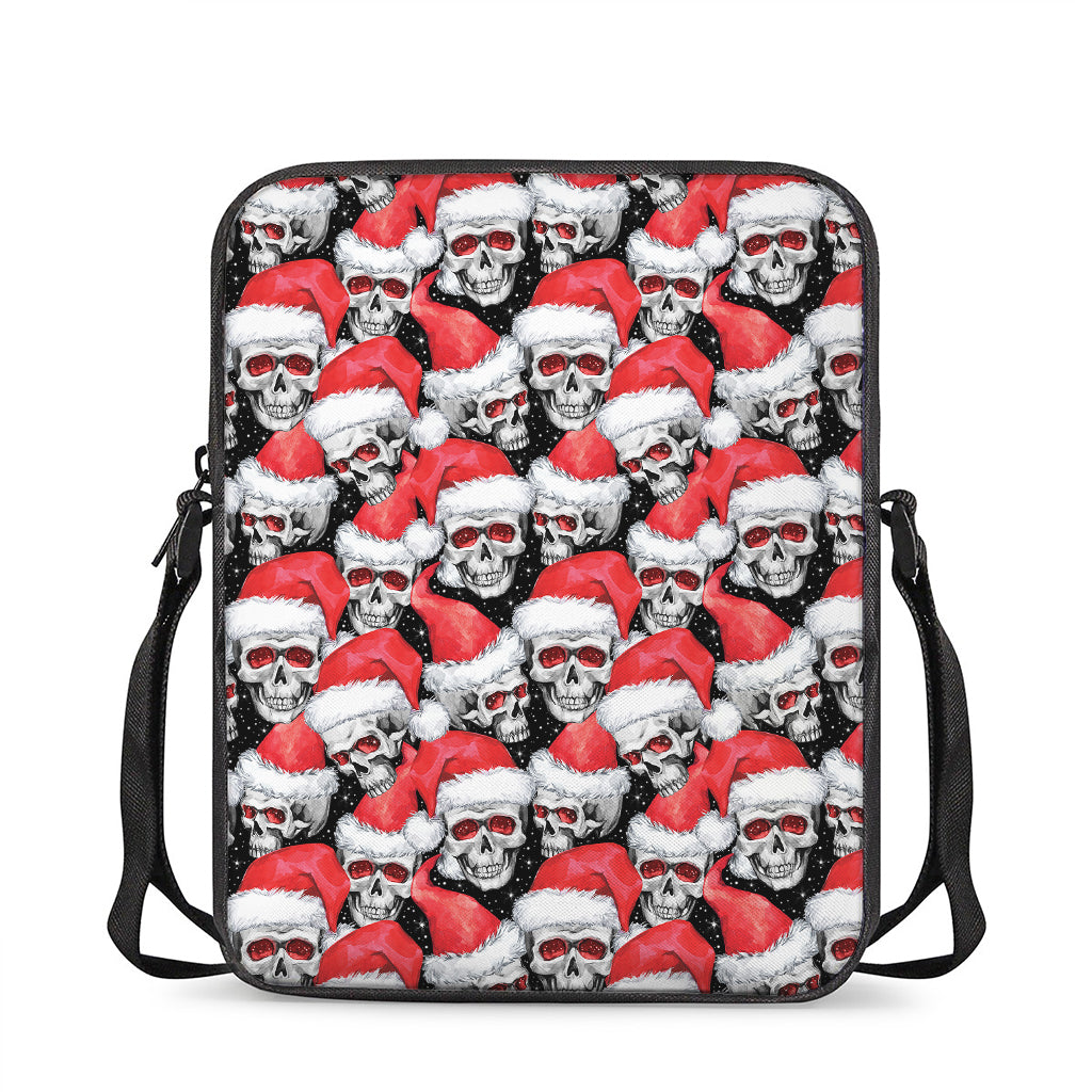 Christmas Santa Skull Pattern Print Rectangular Crossbody Bag