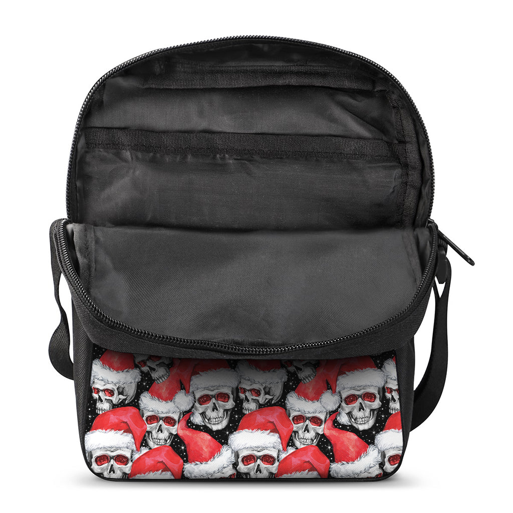 Christmas Santa Skull Pattern Print Rectangular Crossbody Bag