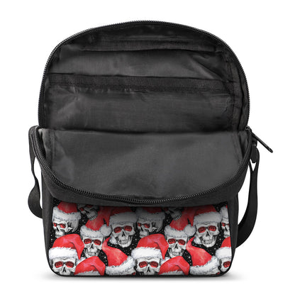Christmas Santa Skull Pattern Print Rectangular Crossbody Bag