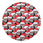 Christmas Santa Skull Pattern Print Round Blanket