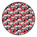 Christmas Santa Skull Pattern Print Round Floor Mat